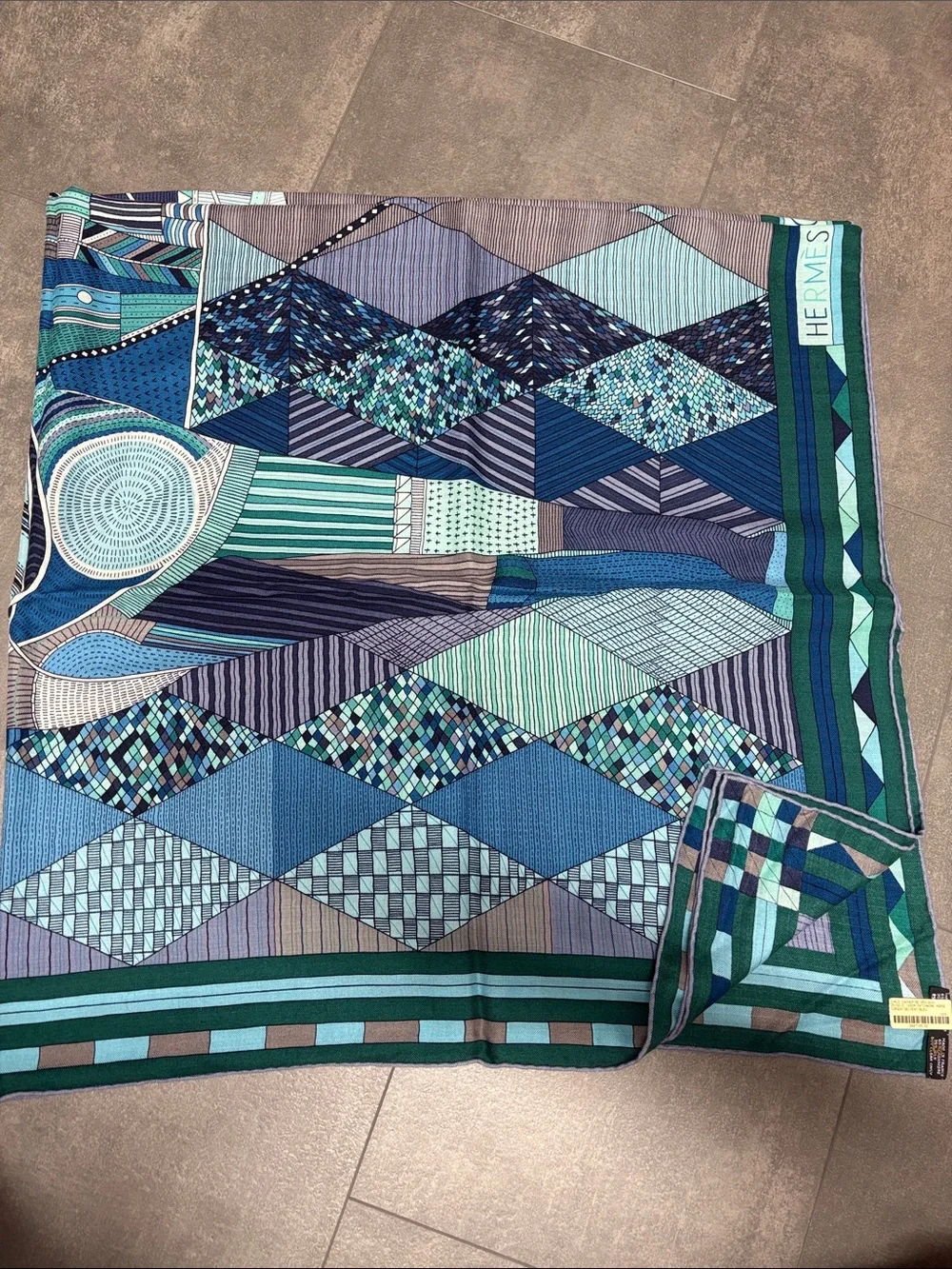 BNWT Hermes 140cm Silk/Cashmere Shawl - PatchWork Horse